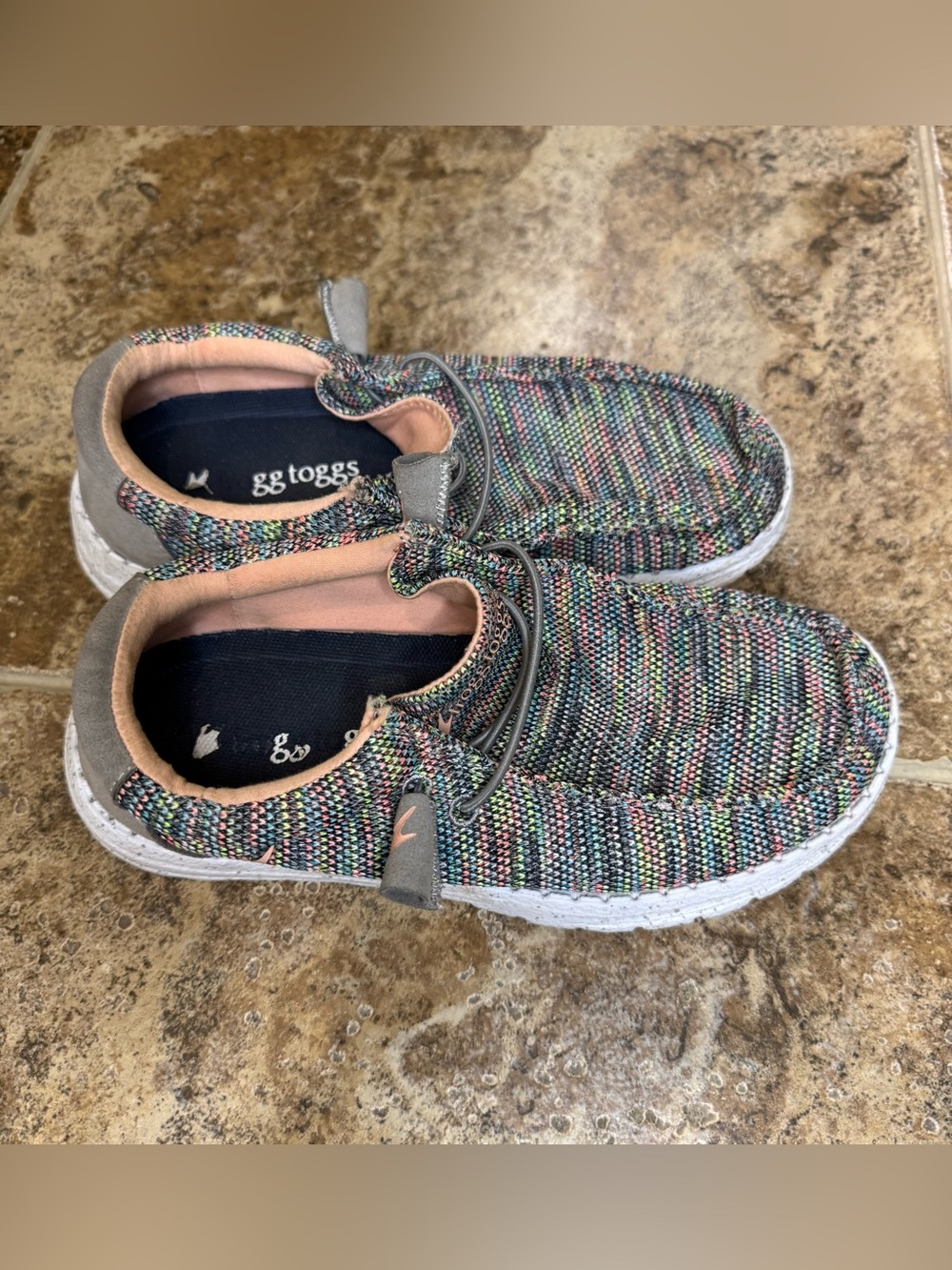Frogg Toggs Kids Multicolor Knit Slip-On Sneakers Size 5